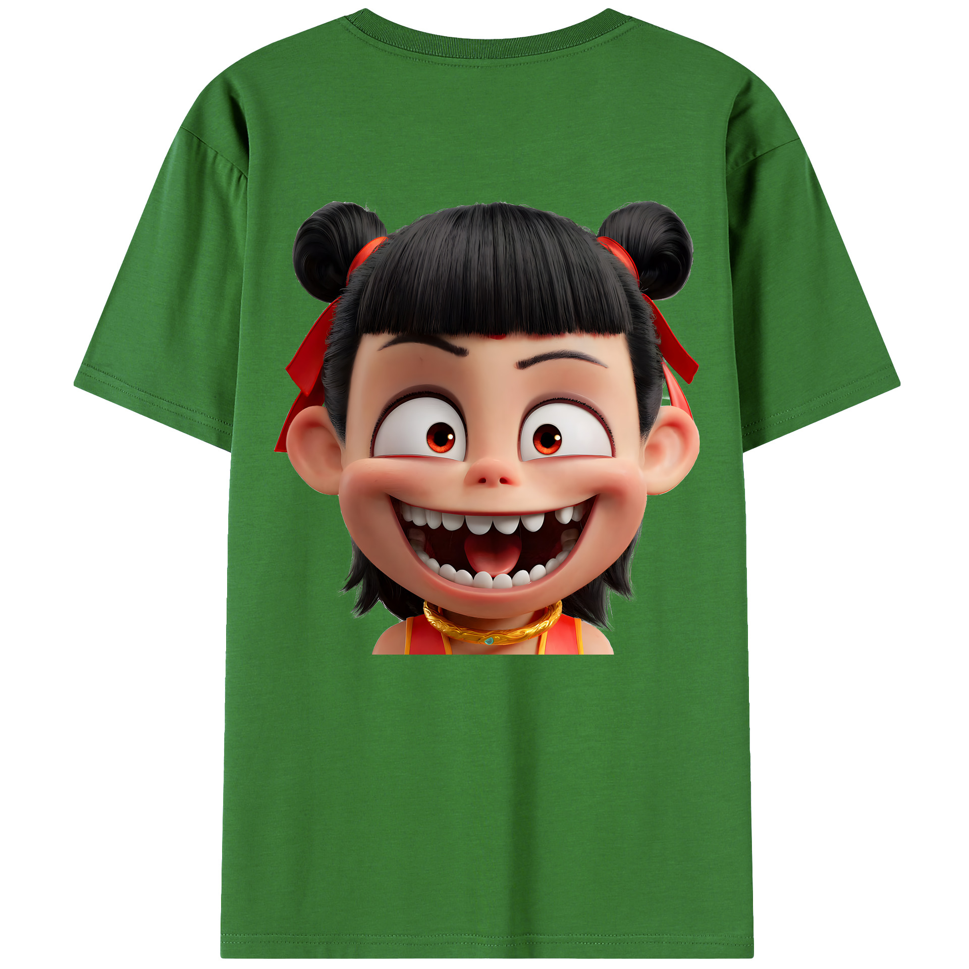 （画像用） Ne Zha 2 ナタ 魔童の大暴れ レディース半袖Tシャツ(バックプリント)